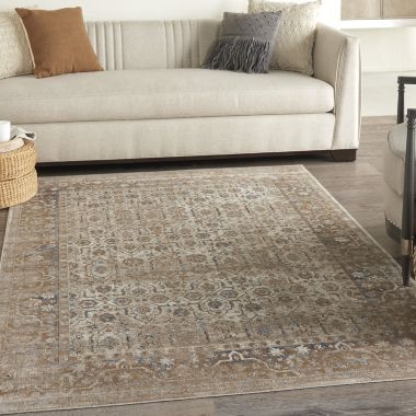 kathy ireland Home Malta MAI04 Beige/Blue/Brown Indoor Area Rug - 3'11 x 5'7. View a larger version of this product image.