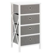 mDesign Foldable Fabric and Wood Dresser Storage Unit