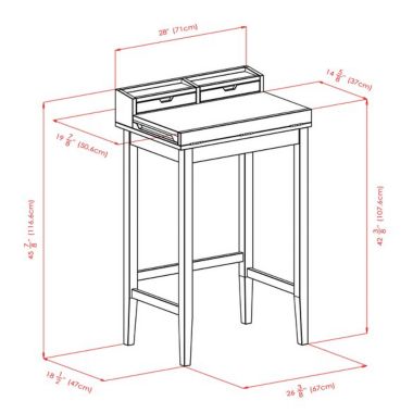 Brighton High Desk with 2 Drawers, Walnut. View a larger version of this product image.