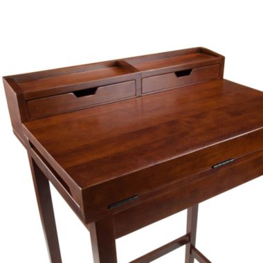 Brighton High Desk with 2 Drawers, Walnut. View a larger version of this product image.