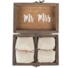 Alternate image 2 for Stock Preferred Wood Wedding Ring Box with Burlap Pillow Lining 6x4x2in