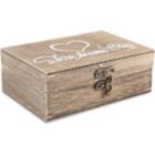 Alternate image 3 for Stock Preferred Wood Wedding Ring Box with Burlap Pillow Lining 6x4x2in