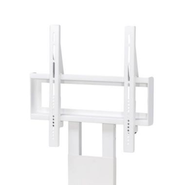 Proman Products Modern TV Stand with with Adjustable Mount and 2 Shelves, Pure White. View a larger version of this product image.