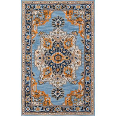 Momeni Ibiza Area Rug, Blue, 8' X 10'. View a larger version of this product image.