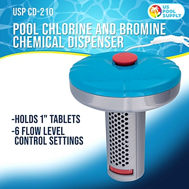 Hot Tub & Small Pool Chlorine and Bromine Chemical Dispenser Pool Supply Floating Spa U.S 6 Flow Level Control Settings Holds 1 Tablets 