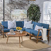 GDFStudio Uniese Indoor Farmhouse 5 Piece Sectional Sofa Chat Set