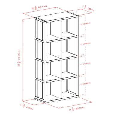 Timothy 9-Pc 4x2 Storage Shelf with 8 Foldable Fabric Baskets, Black and Chocolate. View a larger version of this product image.