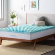 Linenspa Gel Convolution Memory Foam Mattress Topper 2 Inch Queen Blue