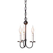 Irvins Country Tinware 3-Arm Small Westford Chandelier in Rustic Black