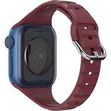 Worryfree Gadgets Silicone Slim Bands for Apple Watch 38/40/41mm 42/44/45mm iWatch Band Series 8 7 6 SE 5 4 3 2 1  - 38/40/41mm - Wine Red. View a larger version of this product image.