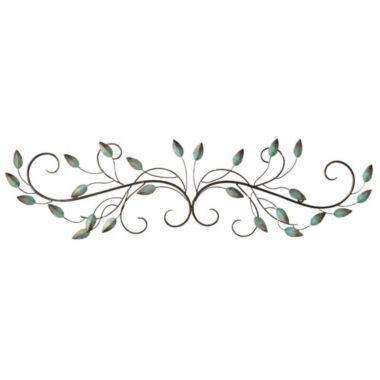 HomeRoots Home Decor Patina Scroll Metal Leaf Wall Decor - 321342. View a larger version of this product image.