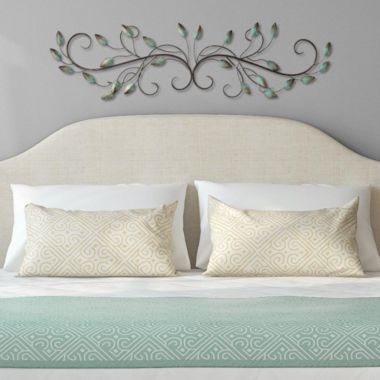 HomeRoots Home Decor Patina Scroll Metal Leaf Wall Decor - 321342. View a larger version of this product image.