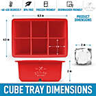 Alternate image 2 for Zulay Kitchen Square Ice Cube and Ball Mold - Red