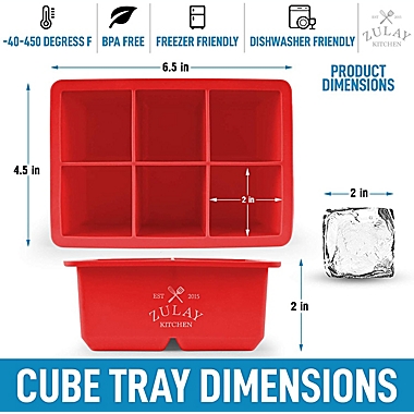 Zulay Kitchen Square Ice Cube and Ball Mold - Red. View a larger version of this product image.