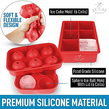 Zulay Kitchen Square Ice Cube and Ball Mold - Red. View a larger version of this product image.