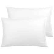 PiccoCasa Set of 2 Zipper 100% Cotton Pillowcases, Comfortable Cotton Pillow Cover Pillow Protector with Zipper Closure in Home and Bedroom, White King