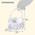 Alternate image 1 for Juvale Flower Girl Satin Wedding Basket, White, 8 x 5 x 3.5 Inches