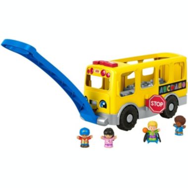 Fisher-Price Little People Big Yellow Bus, musical push and pull toy with Smart Stages for toddlers and preschool kids. View a larger version of this product image.