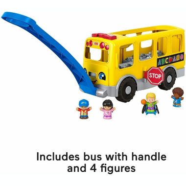 Fisher-Price Little People Big Yellow Bus, musical push and pull toy with Smart Stages for toddlers and preschool kids. View a larger version of this product image.