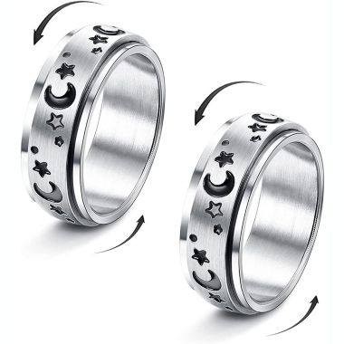 GoodMerchan - Women's Rotatable Spinner Ring for Anxiety and Stress Relief - Size 10 - 1 Pack - Relieve Stress with Spinner Rings. View a larger version of this product image.