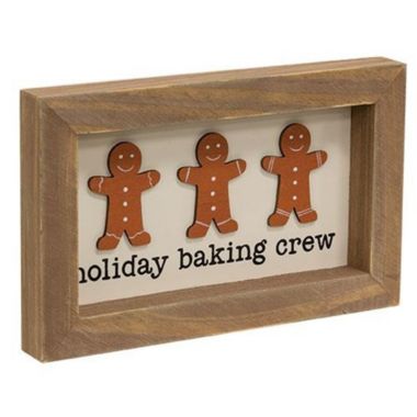 Slickblue Holiday Baking Crew Gingerbread Men Framed Sign. View a larger version of this product image.