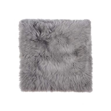 HomeRoots Decor 100% Sheepskin Chair Seat Pad 17"X17"- Grey. View a larger version of this product image.