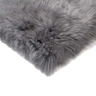 HomeRoots Decor 100% Sheepskin Chair Seat Pad 17"X17"- Grey. View a larger version of this product image.