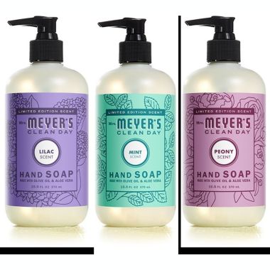 Mrs. Meyer's Spring Hand Soap Variety Pack, 1 Lilac, 1 Peony, 1 Mint , 3 CT. View a larger version of this product image.