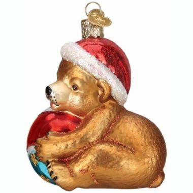 Old World Christmas Collection- Glass Blown Ornament  Playful Cub. View a larger version of this product image.