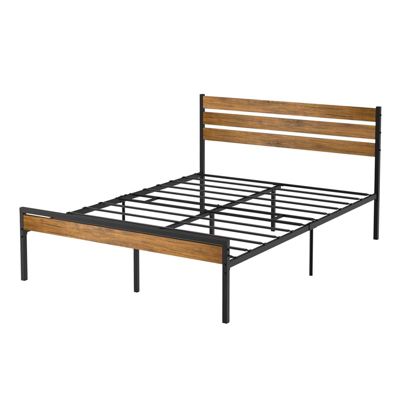 Idealhouse Vienna Industrial Queen Platform Bed Frame with Height Underbed Storage Space