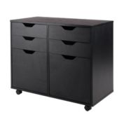 Winsome Wood Home Office Halifax 2 Section Mobile Storage Cabinet, Black