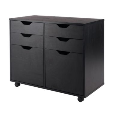 Winsome Wood Home Office Halifax 2 Section Mobile Storage Cabinet, Black. View a larger version of this product image.