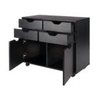 Alternate image 1 for Winsome Wood Home Office Halifax 2 Section Mobile Storage Cabinet, Black