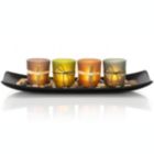 Alternate image 0 for VP Home Decorative Votive Candle Holders, Vintage Decor Flameless Natural Candlescape Set, 4 LED Tea Light Candles, Rocks and Tray (Natural Earth Tones 4 Set)