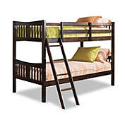 Slickblue Twin over Twin Solid Wood Bunk Bed in Espresso Finish