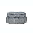Alternate image 0 for Yeah Depot Mariana Loveseat w/Console (Motion), Silver Gray Fabric