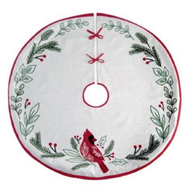 Ganz Cardinal Knit Tree Skirt 48 x 48 Inch Multicolor. View a larger version of this product image.