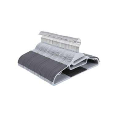 SONGMICS Plastic Hangers Space Saving Clothes Hangers, Ultra Thin with Non Slip Rubber Coating, Scarf and Tie Bar, 360Â° Swivel Hook, Dark Gray,. View a larger version of this product image.