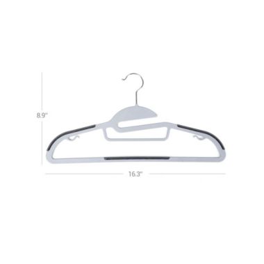 SONGMICS Plastic Hangers Space Saving Clothes Hangers, Ultra Thin with Non Slip Rubber Coating, Scarf and Tie Bar, 360Â° Swivel Hook, Dark Gray,. View a larger version of this product image.