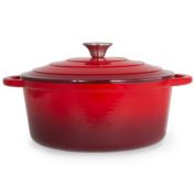 Lexi Home 5 Quart Cast Iron Round Dutch Oven - Red