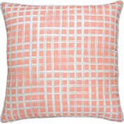 Signature Home Collection 22" Coral Pink and White Checkered Square Outdoor Patio Throw Pillow