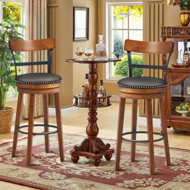 Slickblue Set of 2 30.5 Inches Swivel Pub Height Dining Chair. View a larger version of this product image.