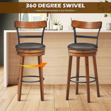 Slickblue Set of 2 30.5 Inches Swivel Pub Height Dining Chair. View a larger version of this product image.