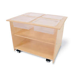 Whitney Brothers Mobile Sensory Table With Trays & Lids - Natural wood