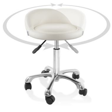 Saloniture Rolling Hydraulic Salon Stool with Low Backrest - Adjustable Swivel Chair for Spa, Shop, Salon, Massage, or Medical Office. View a larger version of this product image.