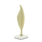 Alternate image 1 for Kingston Living 9" Metallic Gold and White Leaf on Marble Base Tabletop Decor