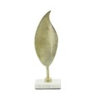 Alternate image 3 for Kingston Living 9" Metallic Gold and White Leaf on Marble Base Tabletop Decor