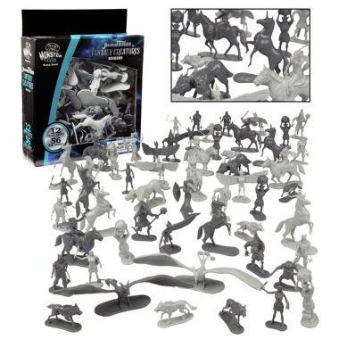SCS Direct Fantasy Creatures Mini Action Figure Playset - 56pc Toy Monster Miniatures w 12 Different Sculpts. View a larger version of this product image.