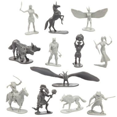 SCS Direct Fantasy Creatures Mini Action Figure Playset - 56pc Toy Monster Miniatures w 12 Different Sculpts. View a larger version of this product image.