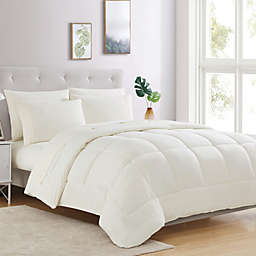 Sweet Home Collection Bed-in-A-Bag Solid Color Comforter & Sheet Set Soft All Season Bedding, King, Ivory